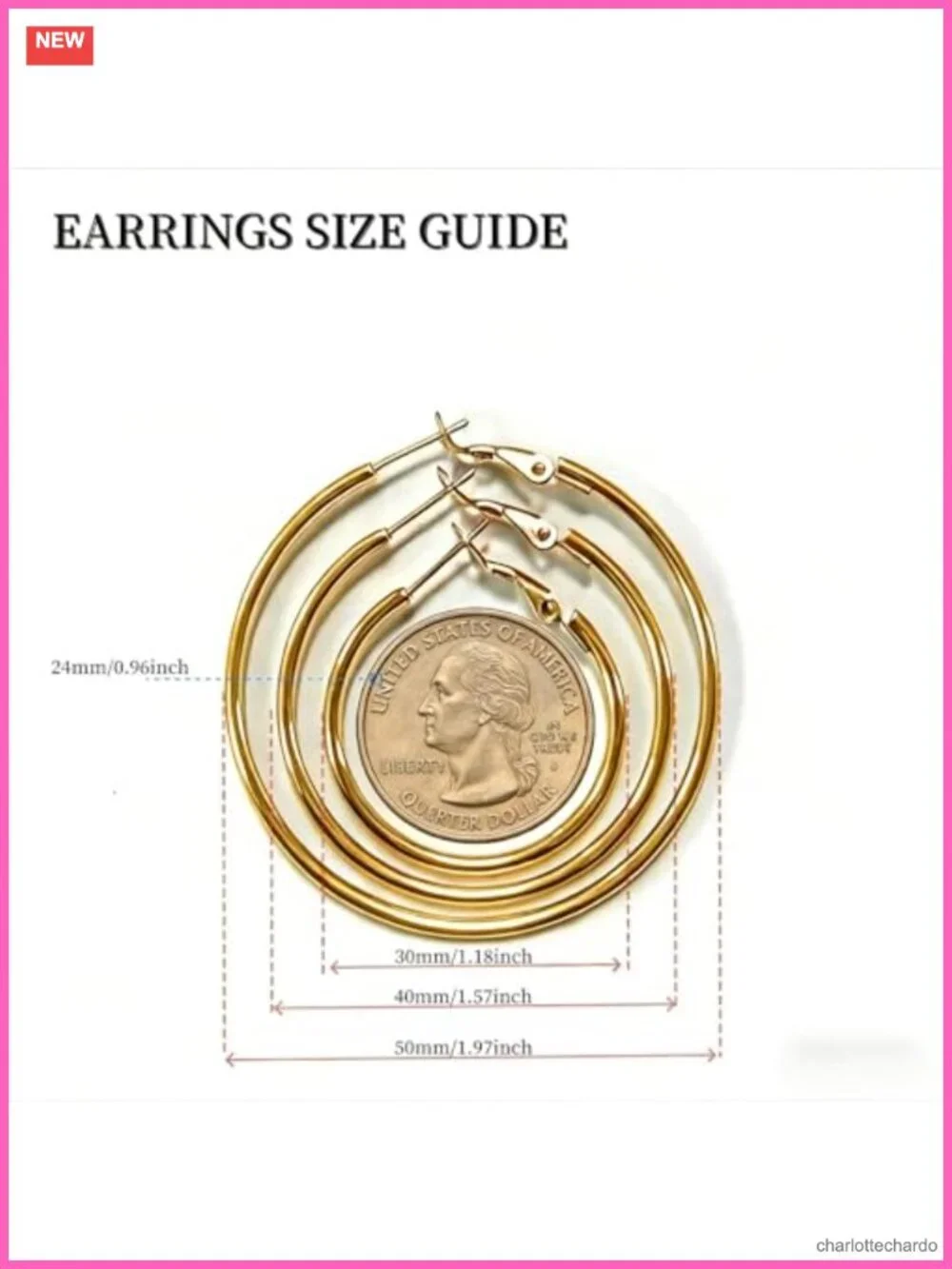 6 Pair Hoop Earring Set Stainless Steel Hypoallergenic 316L Lever Back 30-50mm